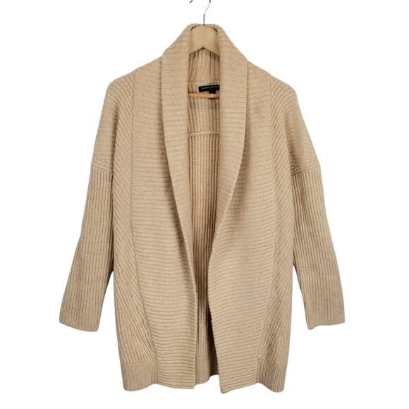 Banana Republic Women's Ribbed Knit Open Front Long Cardigan Tan Size XS - Picture 1 of 4